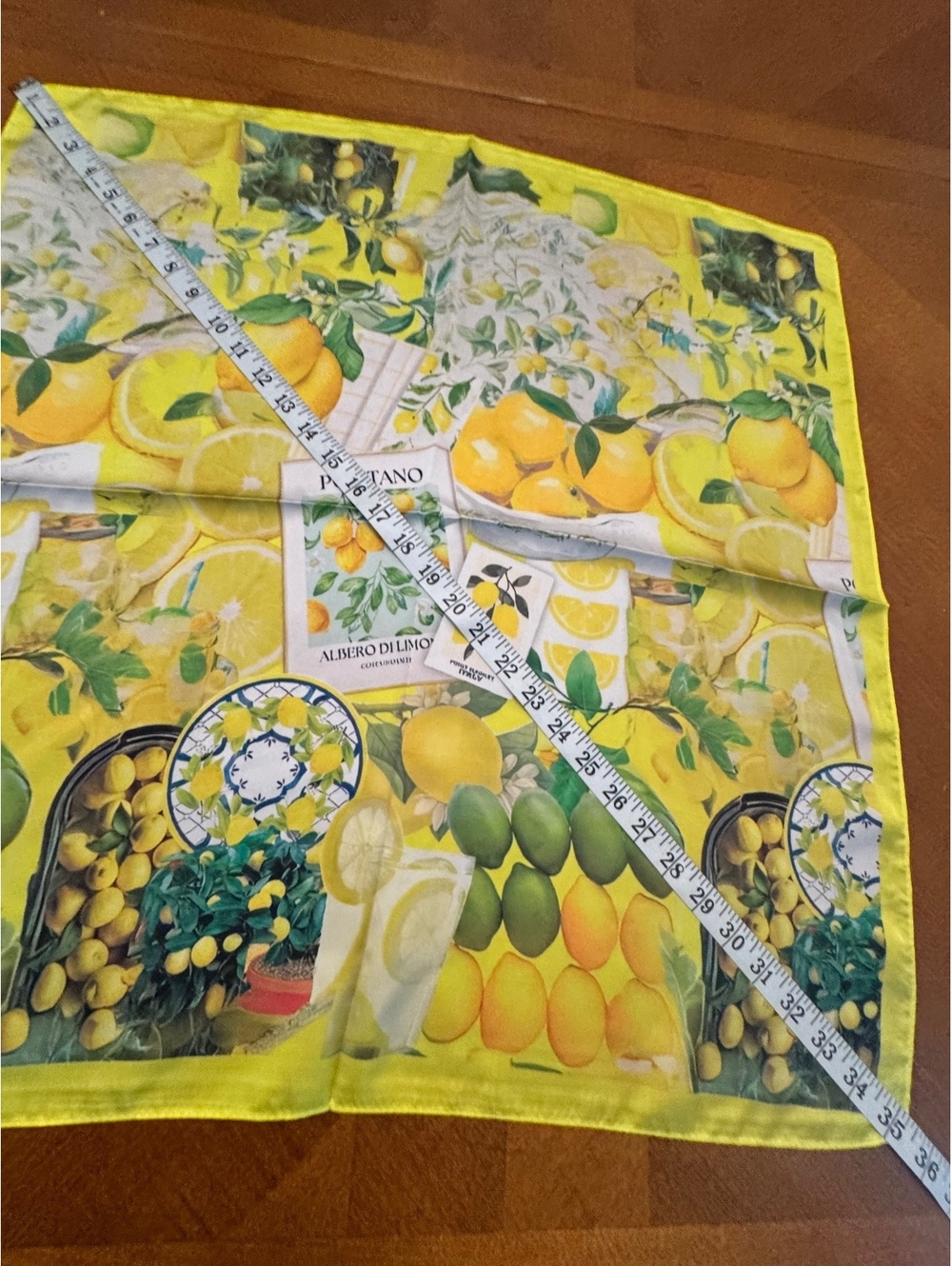 Albero Di Limon Positano Lemon Print Scarf 260 - Picture 3 of 3